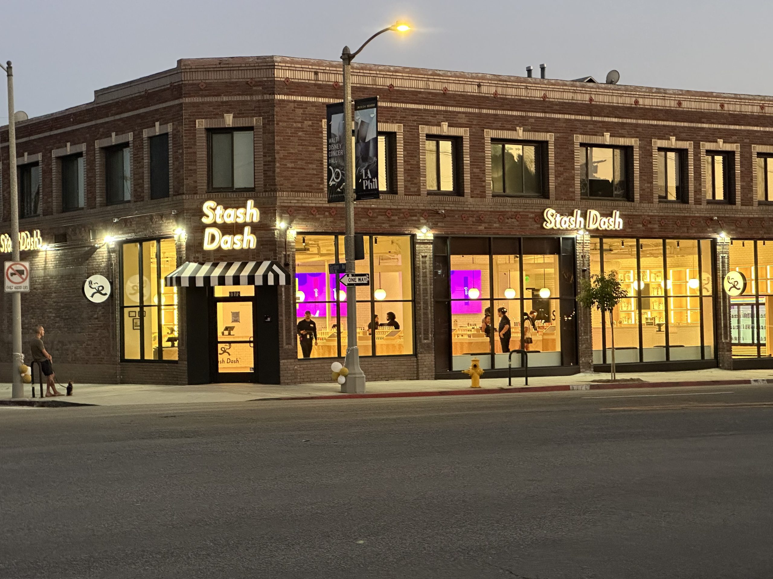 Stash Dash Storefront at Night